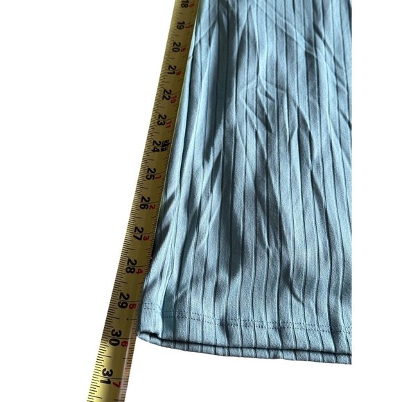 Lulus XS Green Ribbed Wide-Leg Lounge Pants Stretchy Elastic Waist Textured NWT - Picture 11 of 13